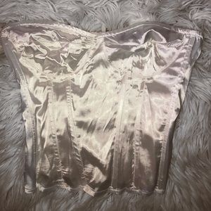 satin white corset bustier